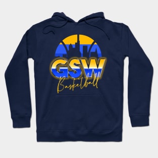 Golden State Basketball Retro 90s Chrome Skyline Hoodie